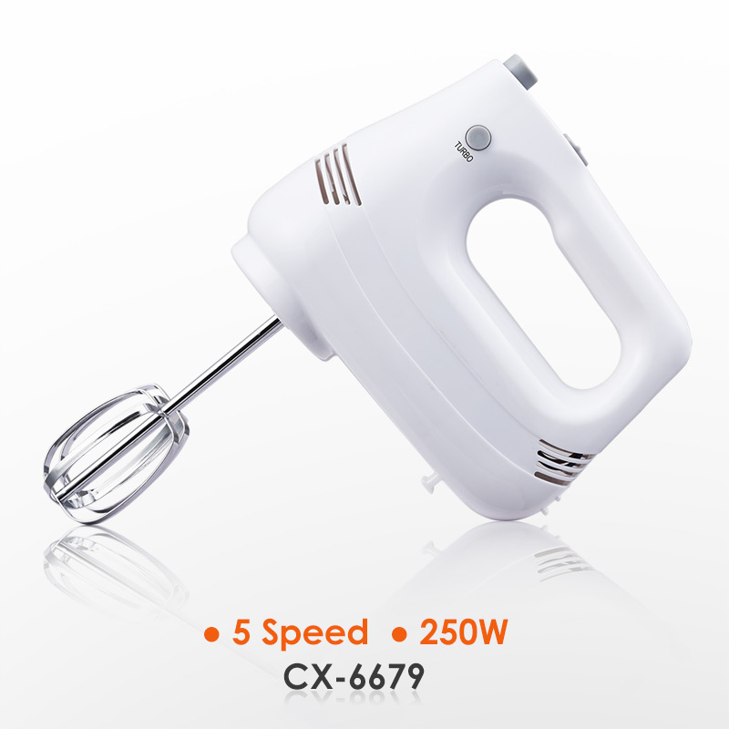 CX-6679 5 Speed Turbo 100W 120W 150W 200W 250W Egg Beater Electric Hand Held Mixer